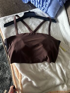 Women's Brown Strappy Sports Bra Sz XXL. NWT